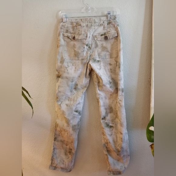 Anthropologie Watercolor The Wanderer Camo Cargo Carpenter Painters Jeans - Picture 6 of 7